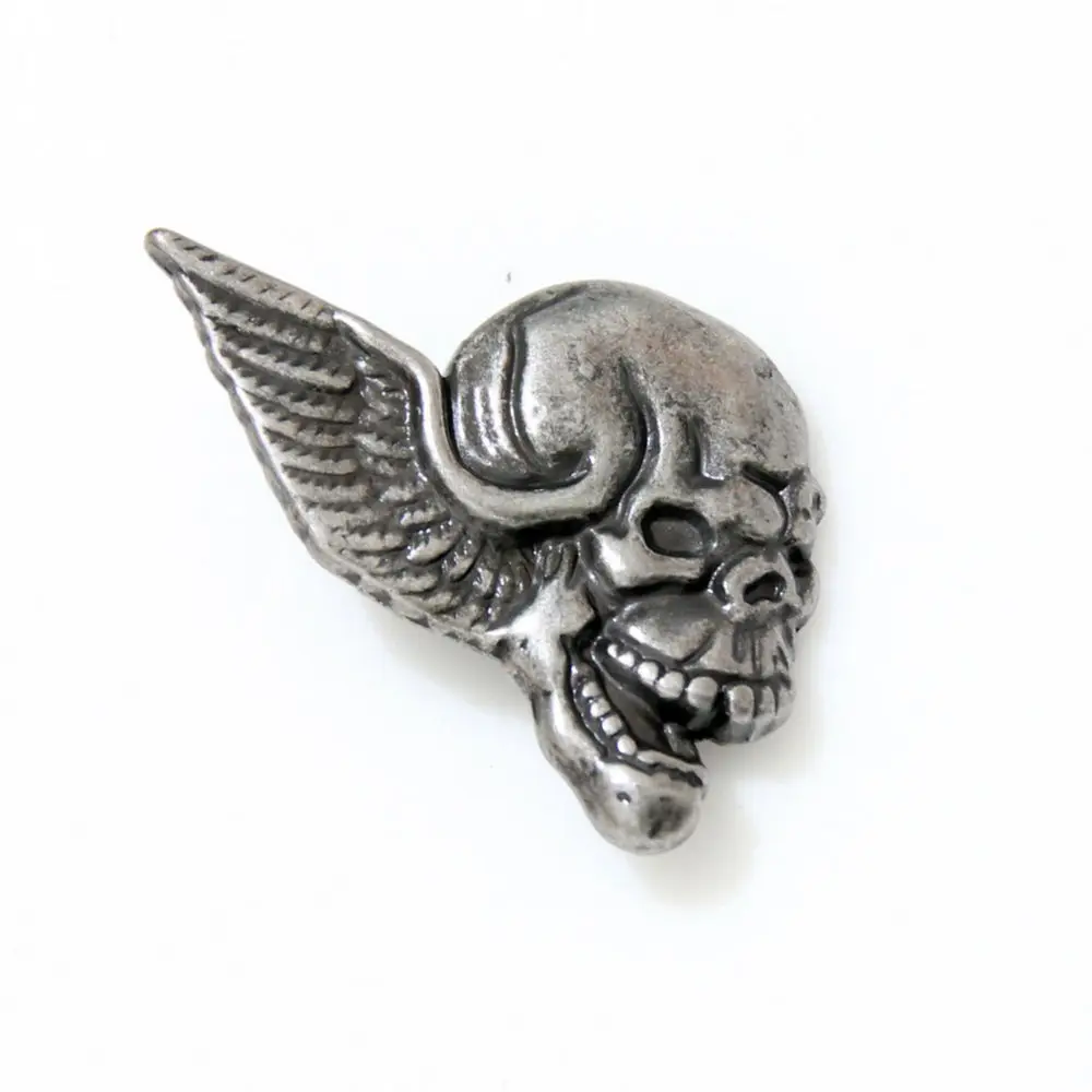 (KB707) 10 шт. 1-1/8 ''(3 0 см) Крылатый череп Concho правостороннее лицо западное