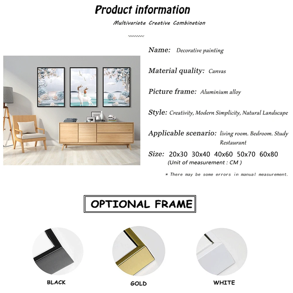 Художественная декоративная живопись простой стиль черно белая рамка с оленем