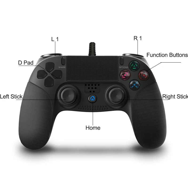 Проводной USB игровой контроллер Joypad для PS4 DualShock Вибрационный джойстик геймпады для Playstation 4 для PS3/PC Win7/8/10