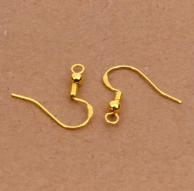 DZ gold 50 шт = 25 пар 925 пробы серебряные Простые Модные крючки для ушей с шариковыми пружинными застежками для изготовления ювелирных изделий - Цвет: DZ gold