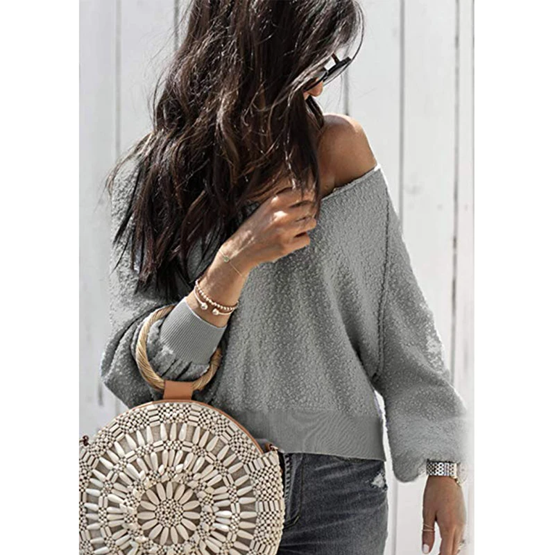 

Causal Loose Sweater Women Vintage V Neck Solid Sweater Pullover Harajuku Female Autumn Tops Nice Fashion Sweaters Pull Femme