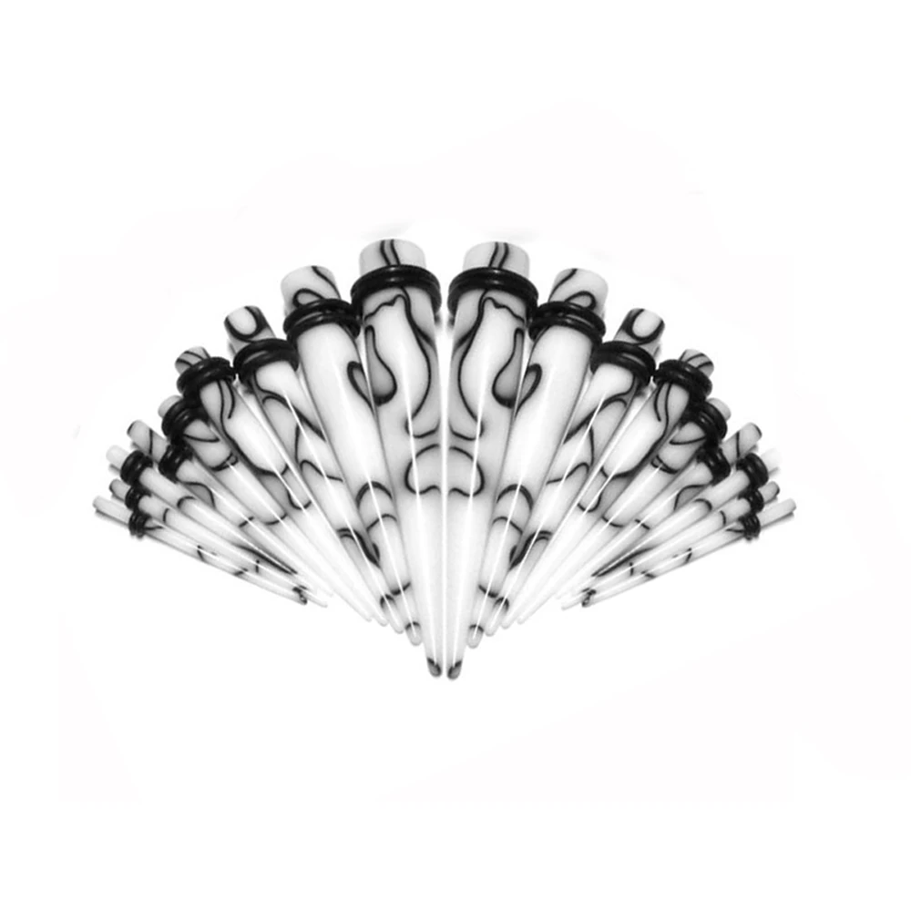 18 шт./лот акриловый ушной датчик конус и вилка растягивающиеся наборы смешанные