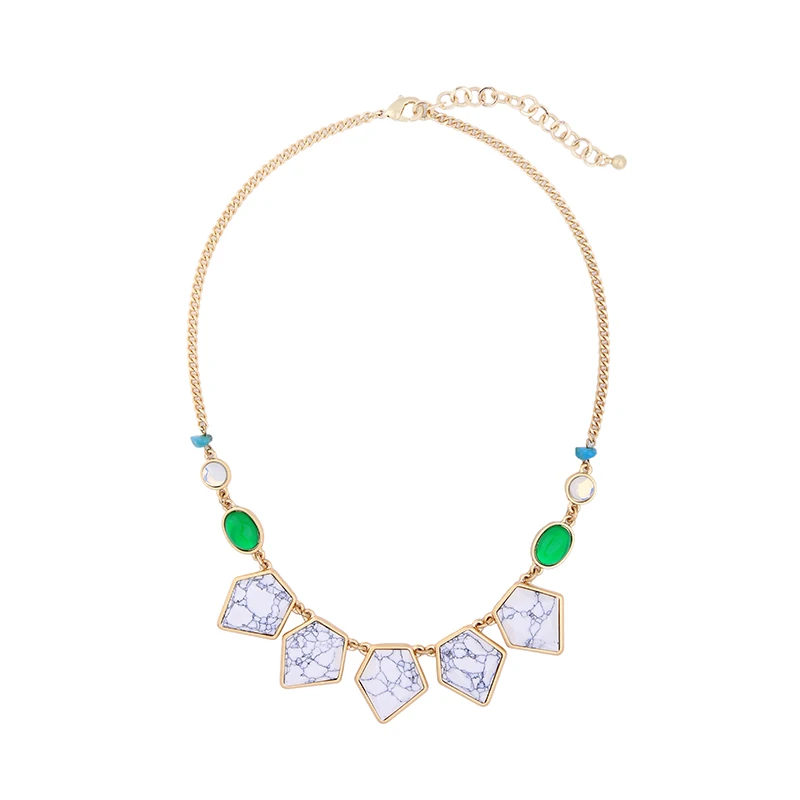 Геометрическое Мраморное ожерелье с синтетическими камнями 2019 Уникальные