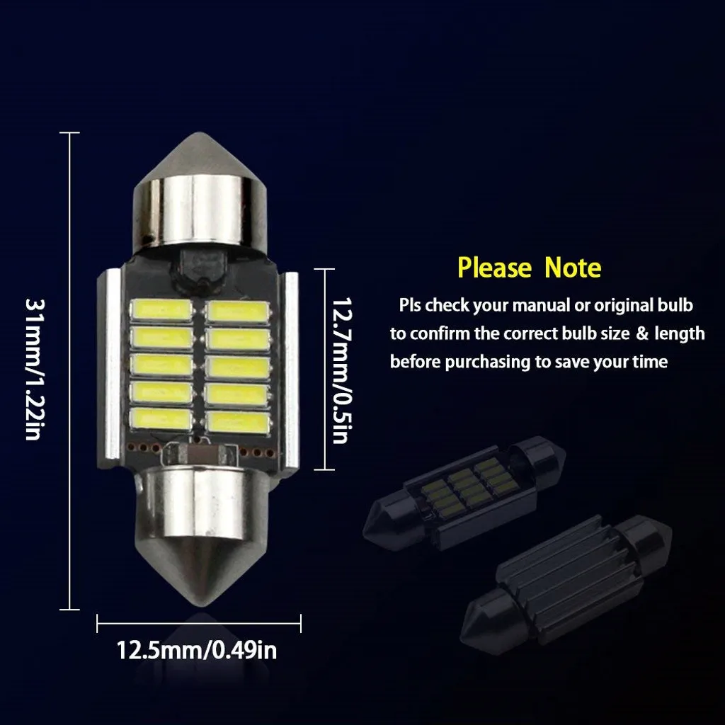 2 шт. 31 мм светодиодный светильник C5W C10W супер яркий 3030 SMD Canbus без ошибок авто