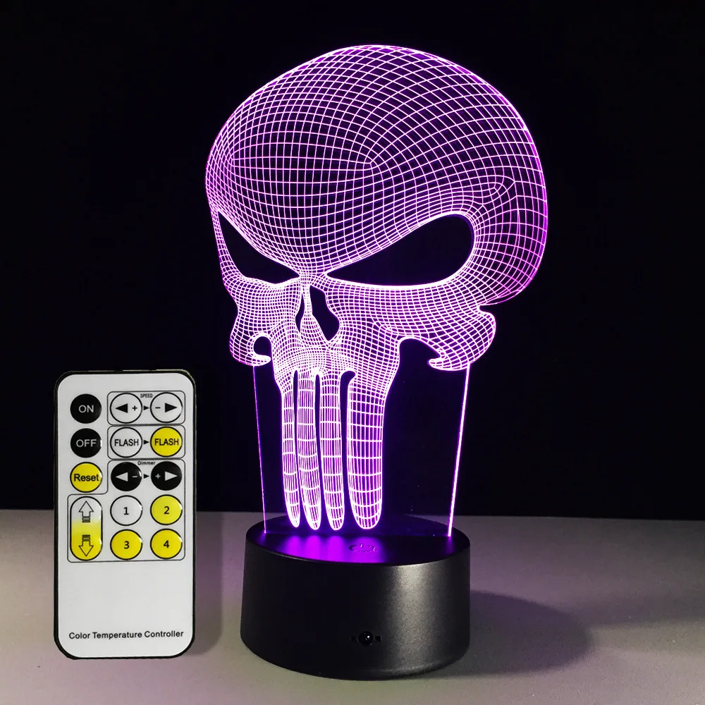 Usb светодиодная 3d лампа Хэллоуин Подарочные Лампы внешний аккумулятор