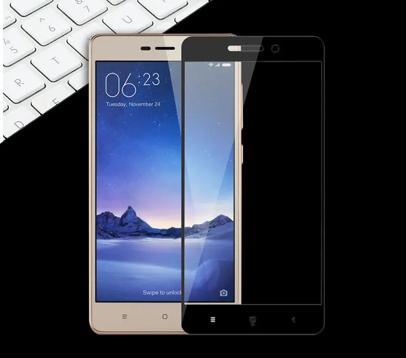 Закаленное стекло с полным покрытием для Xiaomi Redmi 3 s Защитная пленка экрана Hongmi S