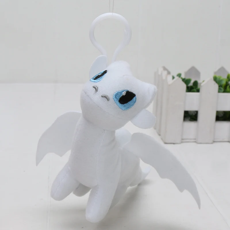 15cm white pendant Ночная фурия плюшевый беззубик игрушка как приручить дракона мягкая кукла беззубик светильник белый дракон кулон брелок игрушки подарок - Цвет: 15cm white pendant