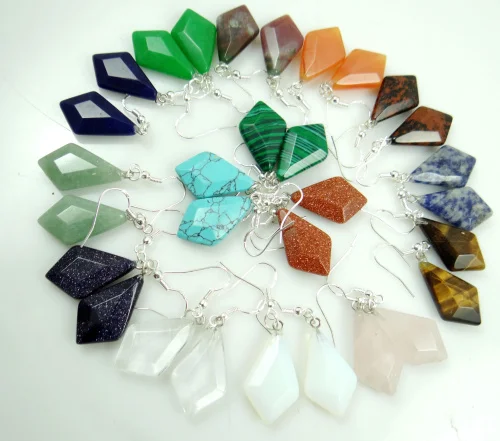 Natural stone Turquoises Quartz Crystal Opal tiger eye water drop earring pendant for diy Jewelry making Accessories | Украшения и