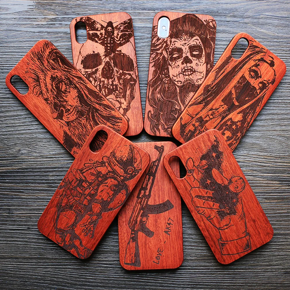 Высококачественный новый деревянный чехол Demon для телефона iPhone X XS XR 7 8 Plus Xs Max