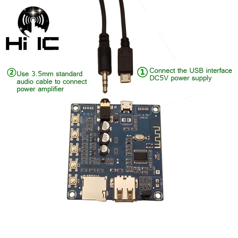 Беспроводной Bluetooth стерео аудио модуль приемника декодер доска ЦАП с USB карты