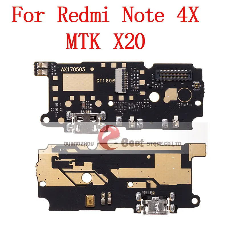 For note 4X Mtk x20 1 шт. для Xiaomi Redmi Note 4 микрофон USB плата с зарядным портом гибкий кабель - Цвет: For note 4X Mtk x20