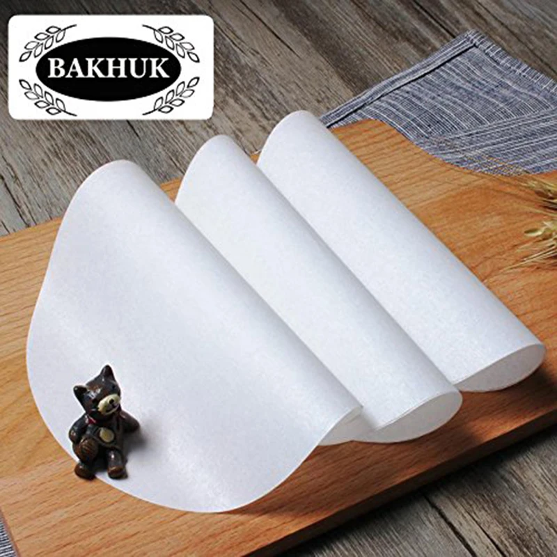 Bakhuk 100 шт. 9 &quotКруглый антипригарным пергамент Бумага вкладыши для выпечки S
