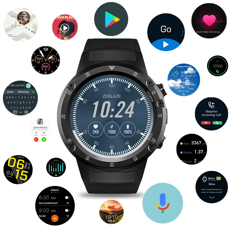 Zeblaze Thor 4 Plus флагманские умные часы 4G телефон gps для мужчин Android 7 1 5.0MP камера 580 мАч