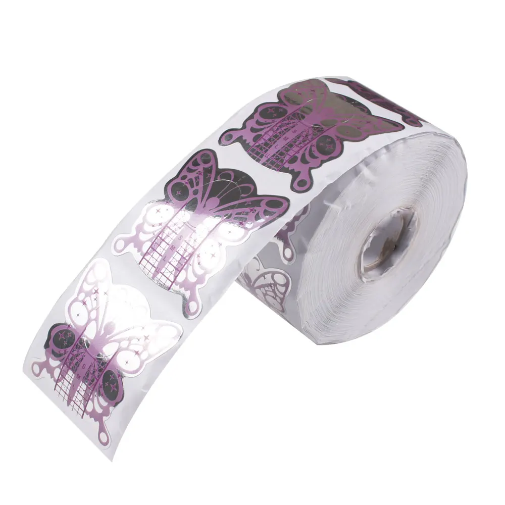 New Design 500Pcs/roll Nail Form Sticker UV Gel Nail Art Tip Extension Guide Tools for Salon Nails Care Transparent JT172