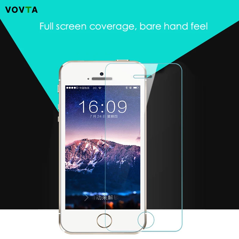 VOVTA 0 26 мм закаленное стекло для iphone 5s 6 6s 7 защитная пленка 9 H Премиум протектор