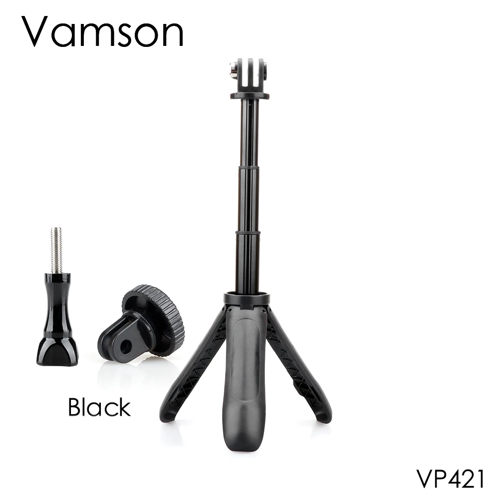 VP421 Black Vamson выдвижная ручка штатива Карманный Полюс Мини селфи палка для Gopro Hero 8 7 6 5 для мобильного телефона для Xiaomi yi VP421 - Цвет: VP421 Black