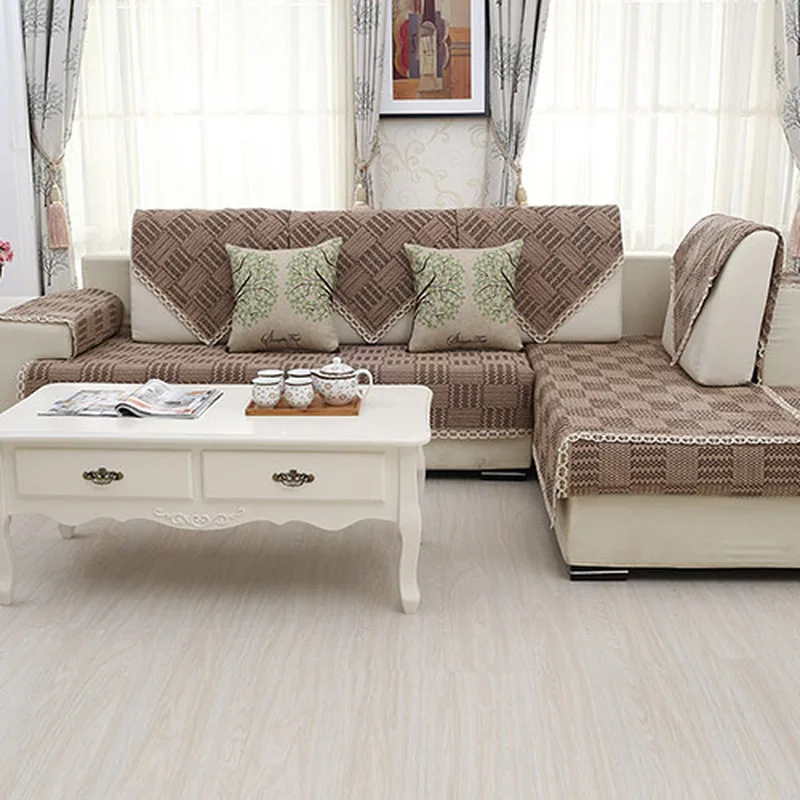 1 шт. льняная Крышка для дивана полотенце летняя Нескользящая чехол гостиной