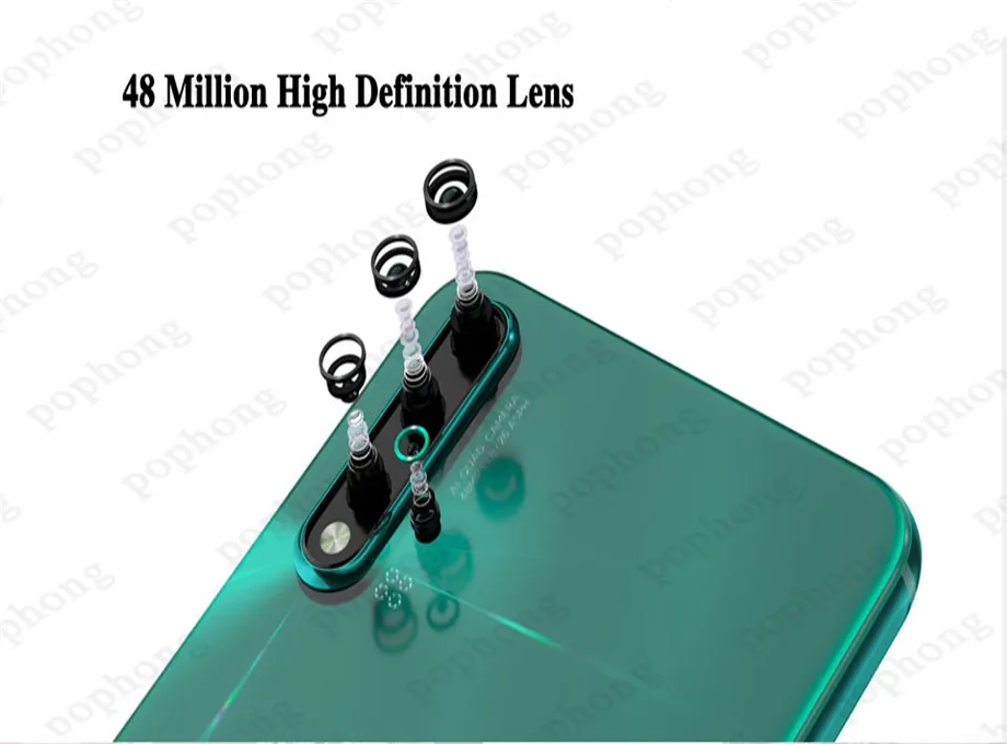 6,39 дюймов,, HuaWei Nova 5, мобильный телефон Kirin 810, четыре ядра, 8 ГБ, 128 ГБ, Android 9,0, экран, отпечаток пальца, 3500 мАч, Google play