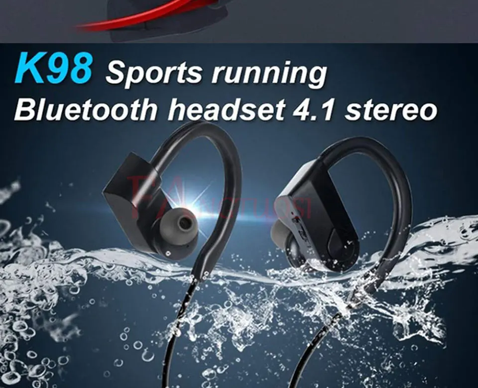 FANGTUOSI K98, беспроводные Bluetooth наушники, стерео, спортивные, для бега, гарнитура с микрофоном, свободные руки, ушные крючки, наушники для samsung, Xiaomi