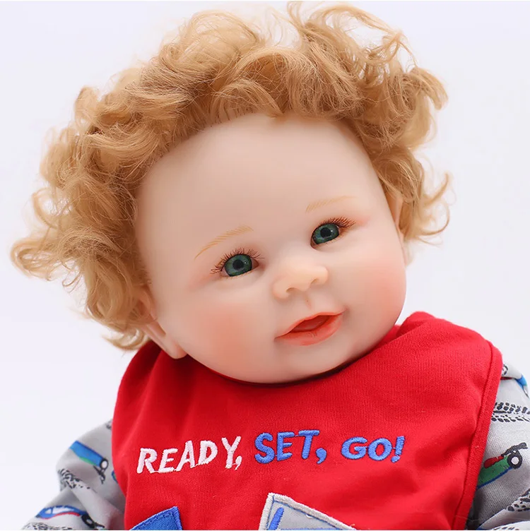 Brown curly hair Bebe reborn silicone baby boy dolls 50cm can Washed newborn babies alive bonecas menino DIY toy | Игрушки и хобби