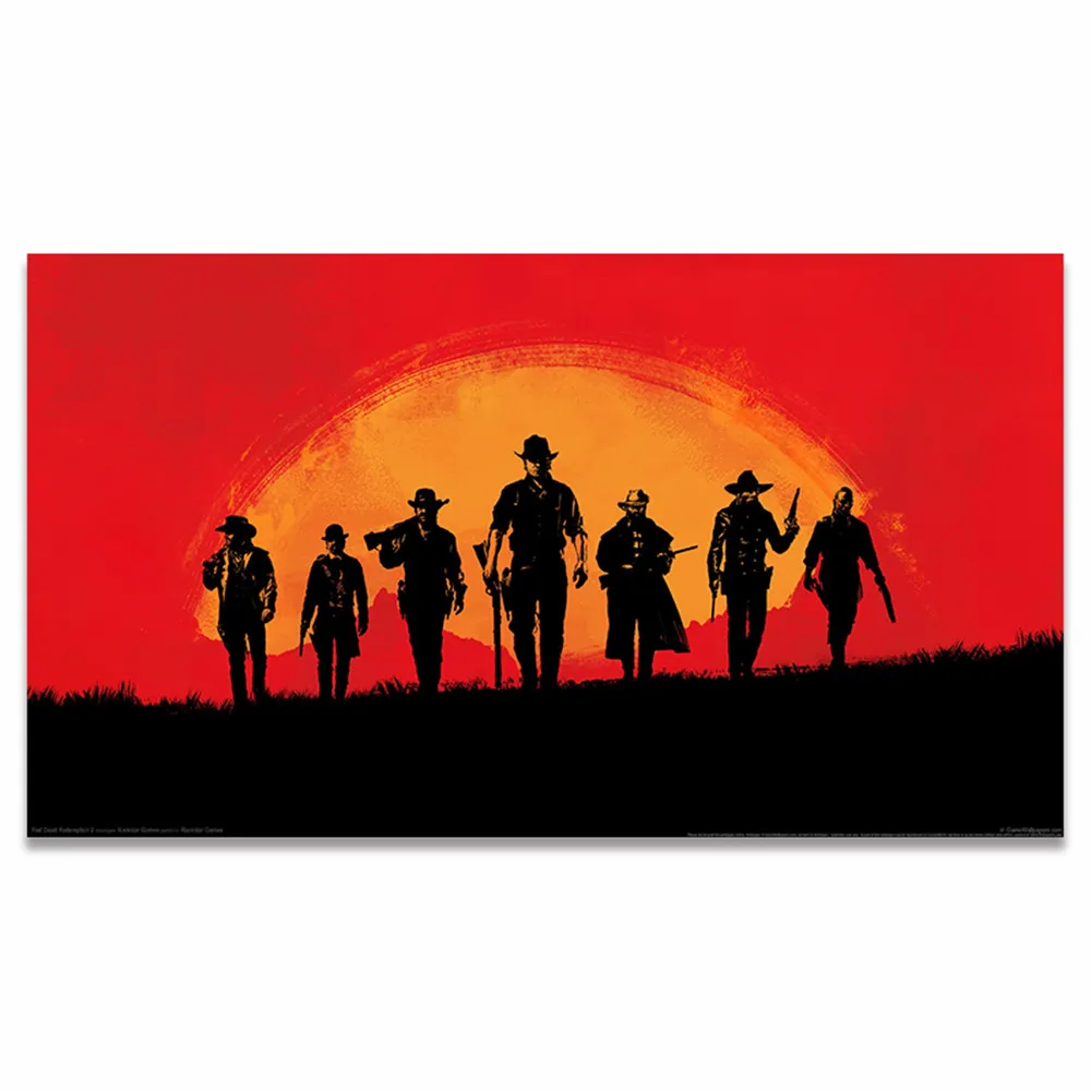 E Red Dead Redemption 2 постеры и принты, Картина на холсте, художественные настенные картины для гостиной, детской комнаты, Горячая игра, украшение для дома - Цвет: E