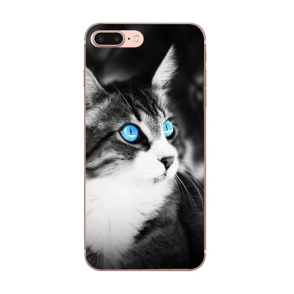 Мягкий чехол для телефона Sony Xperia Z Z1 Z2 Z3 Z4 Z5 compact Mini M2 M4 M5 T3 E3 E5 XA XA1 XZ Premium Black Cat Eyes |