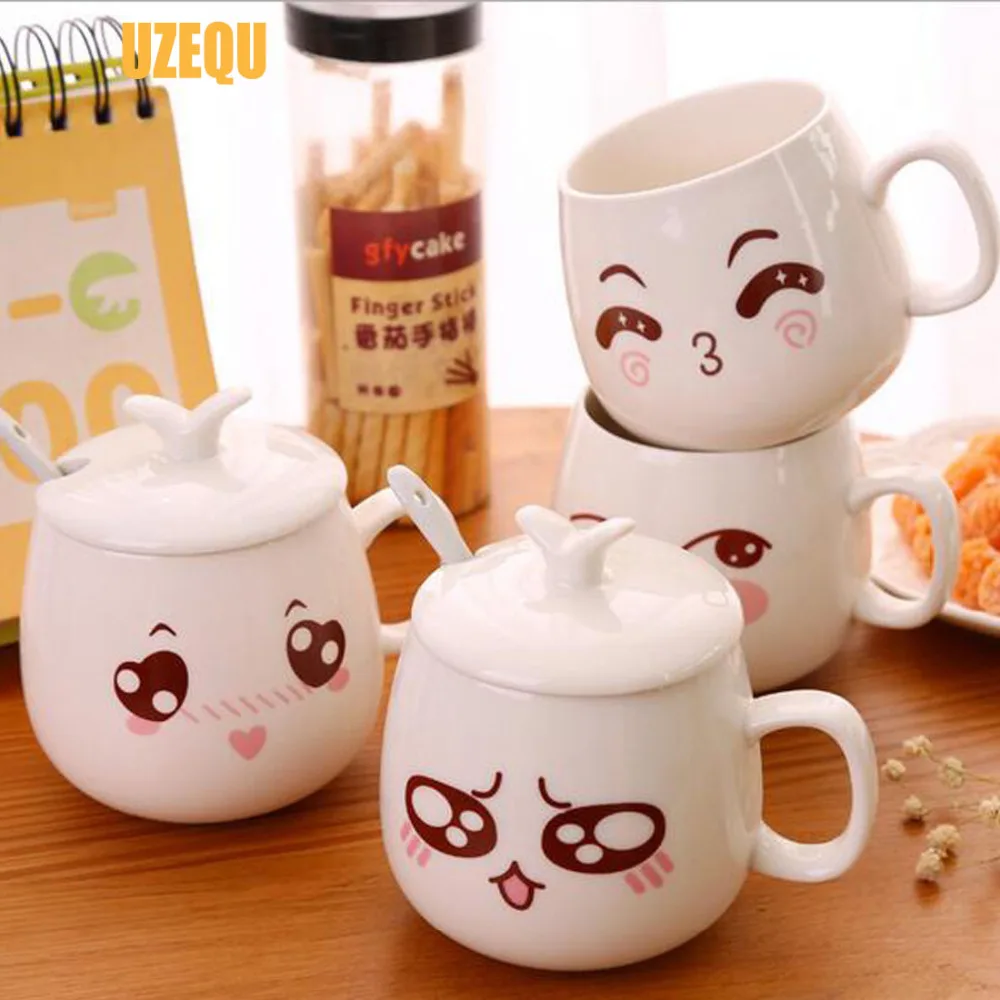 Креативные милые керамические кофейные кружки чашки и для молока чая кавайные