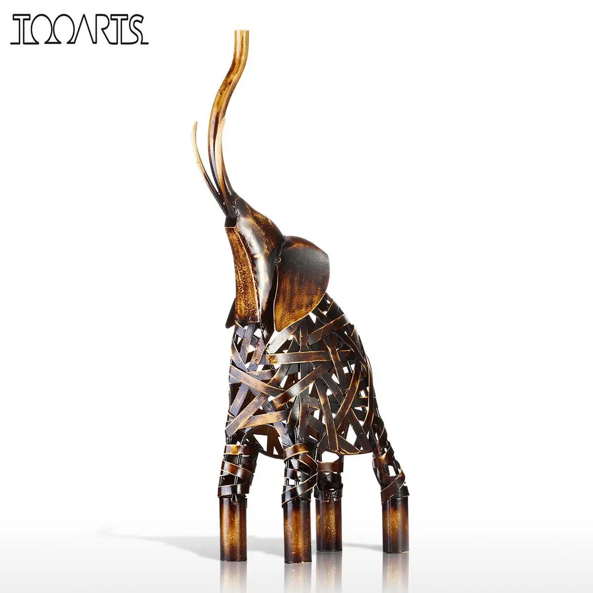 Tooarts Металлическая тканая скульптура слона железная для украшения дома ремесла