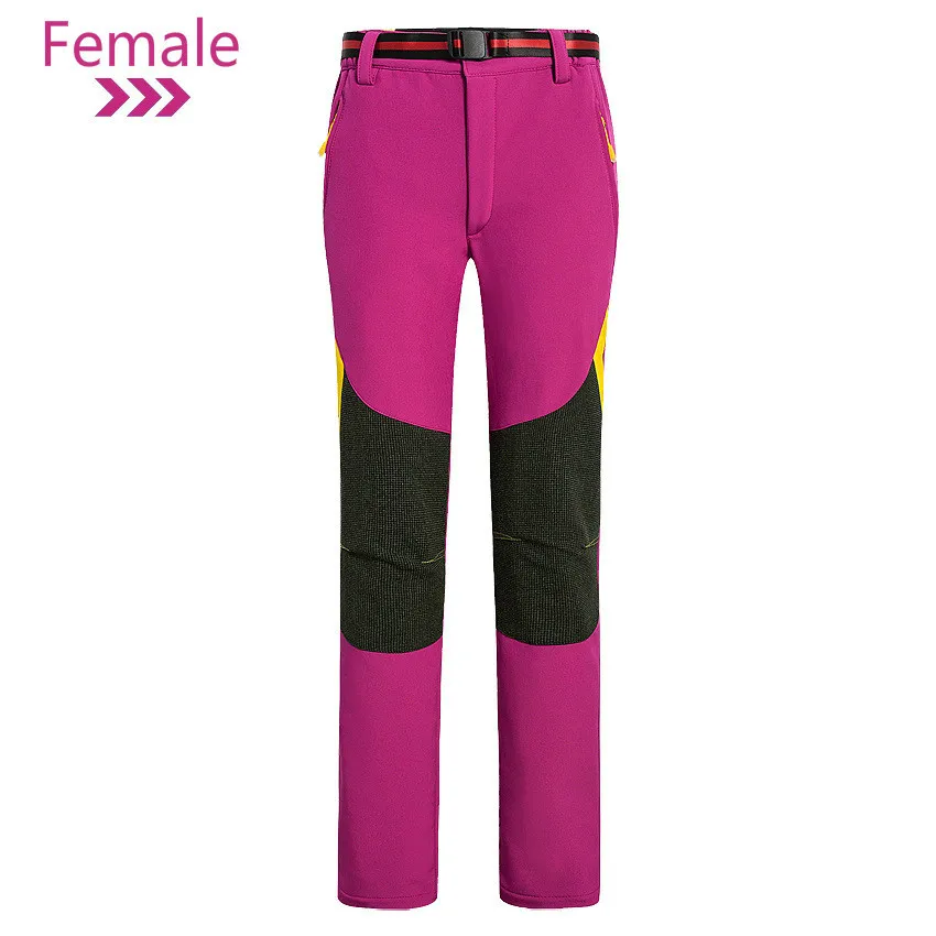 

Outdoor men's and women's fleece climber pants, windproof waterproof soft shell ski pants