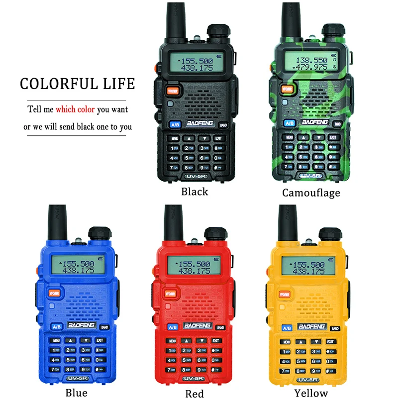 2Pcs Baofeng UV-5R Walkie Talkie CB Ham Radio Station 5W 128CH VHF UHF Dual Band UV 5R Two Way Walkie Talkie Hunting  Radios