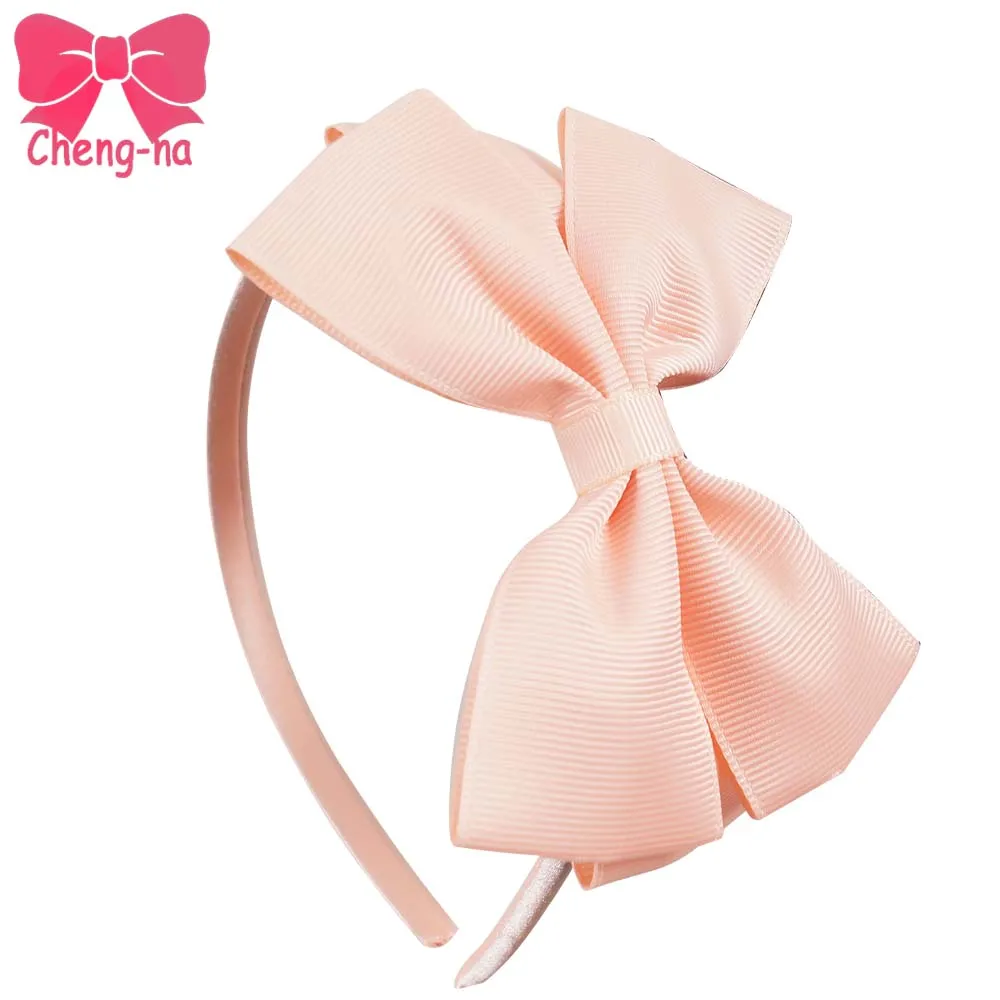 petal peach 11 шт./лот, высококачественные однотонные повязки для волос, аксессуары для волос принцессы, большие банты, пластиковая повязка для волос, повязка для девочек, аксессуары для волос - Цвет: petal peach