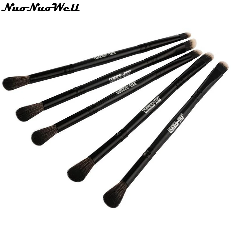 5 шт. Кабуки алюминиевая ручка Профессиональные кисти для теней век двойная