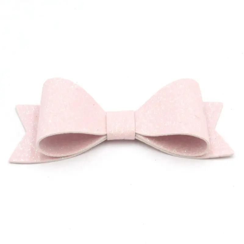 20 шт./лот блестящие кожаные заколки для волос 12 цветов 3 дюйма с бантом/Wthout детские