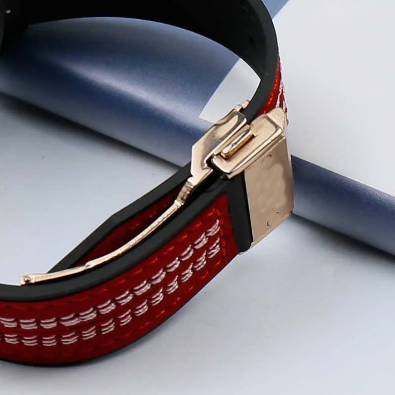 Leather Rubber Men's Watchband for HUBLOT Hengbao Fusion Series 25mmx 19mm Multicolor Comfortable Women's Watch Accessories |