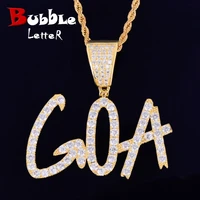 bubble letter custom name necklace for men sharp cursive personalized pendant real gold plated hip hop jewelry iced out charms