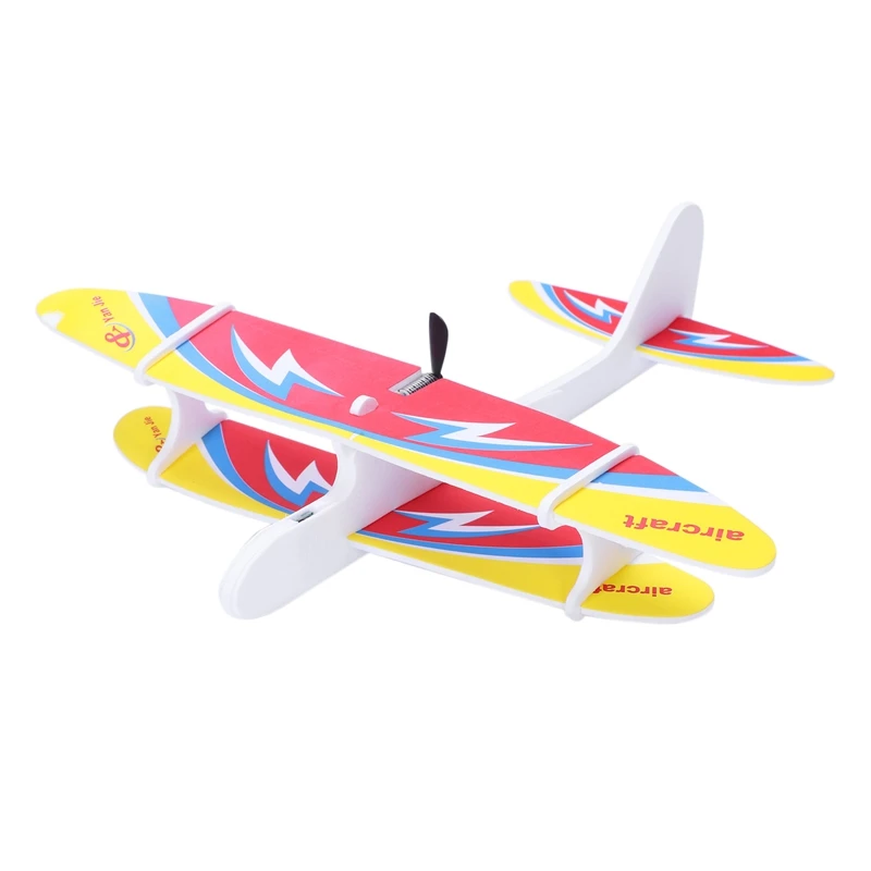 Детские игрушки Diy Biplane Glider пена питание летающий самолет перезаряжаемый
