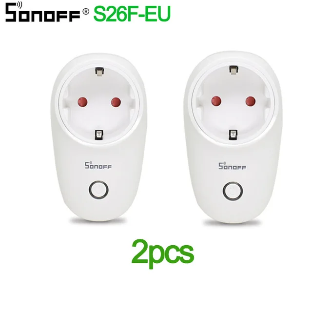 S26F-EU 2pcs Sonoff S26 Wi-Fi базовая умная розетка ЕС Беспроводная штепсельная розетка умная домашняя розетка работает с Alexa Google Assistant - Цвет: S26F-EU 2pcs