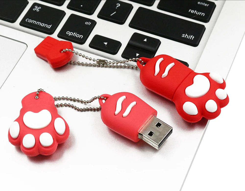 Cute Cat Claw USB Flash Drive 7 colors Pen driv Stick 4GB 8GB 16GB 32GB 64GB Memory Sticks best gift Pen Drive Flash U disk