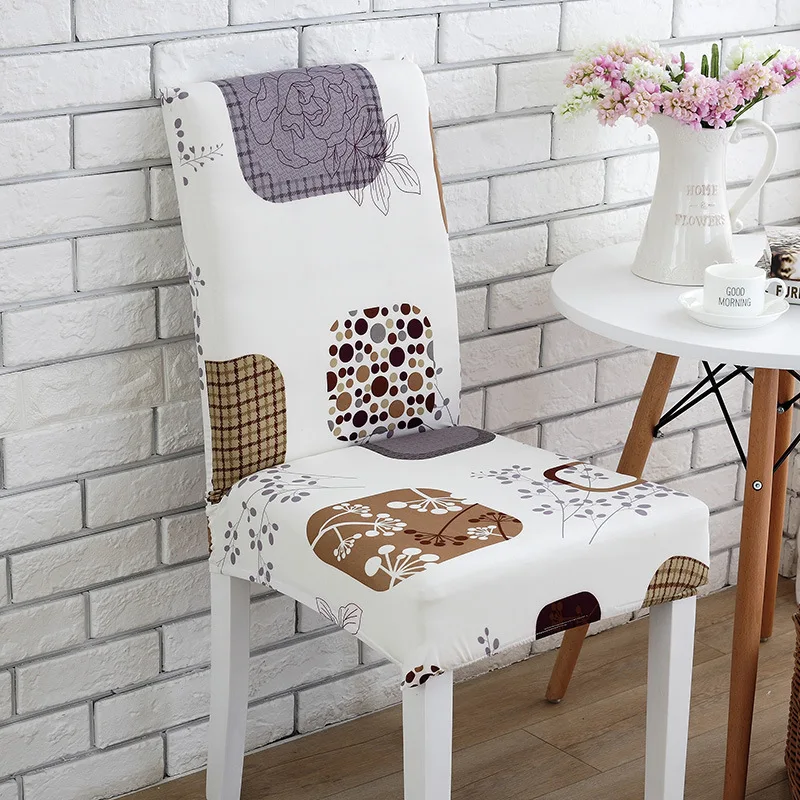 4 шт./компл. чехлы для стульев с принтом листьев 2018 тканевые клетчатые сидений