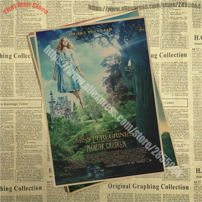 Miss Peregrine's Home для особенных детей core Винтажный Фильм крафт плакат Настенный декор Бар Кафе гостиная столовая