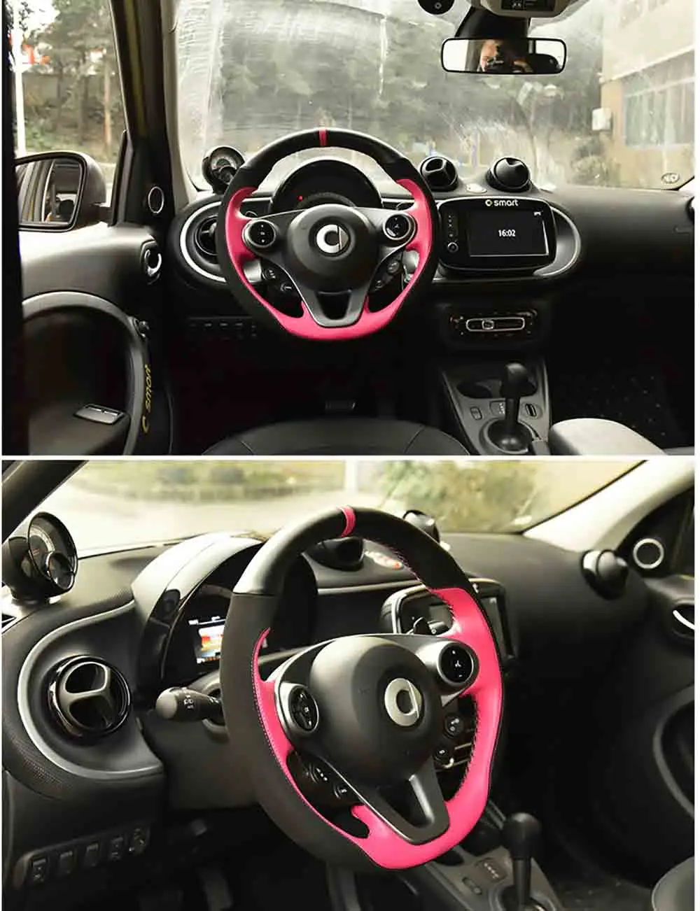 Чехол на руль DIY для smart 453 fortwo forfour чрезвычайно мягкая кожаная оплетка на рулевом колесе внутренних аксессуаров
