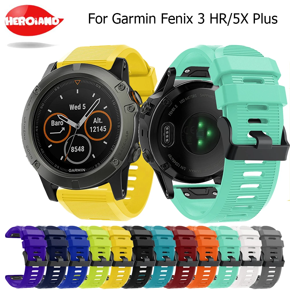 Горячая 26 мм ремешок для часов Garmin Fenix 5X Plus 3 HR часы быстросъемные силиконовые
