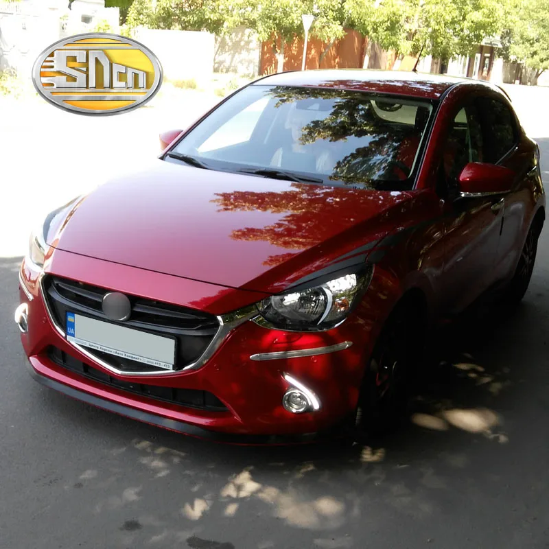 Для Mazda 2 дневные ходовые огни светодиодный DRL противотуманная лампа фары желтая Поворотная сигнальная лампа