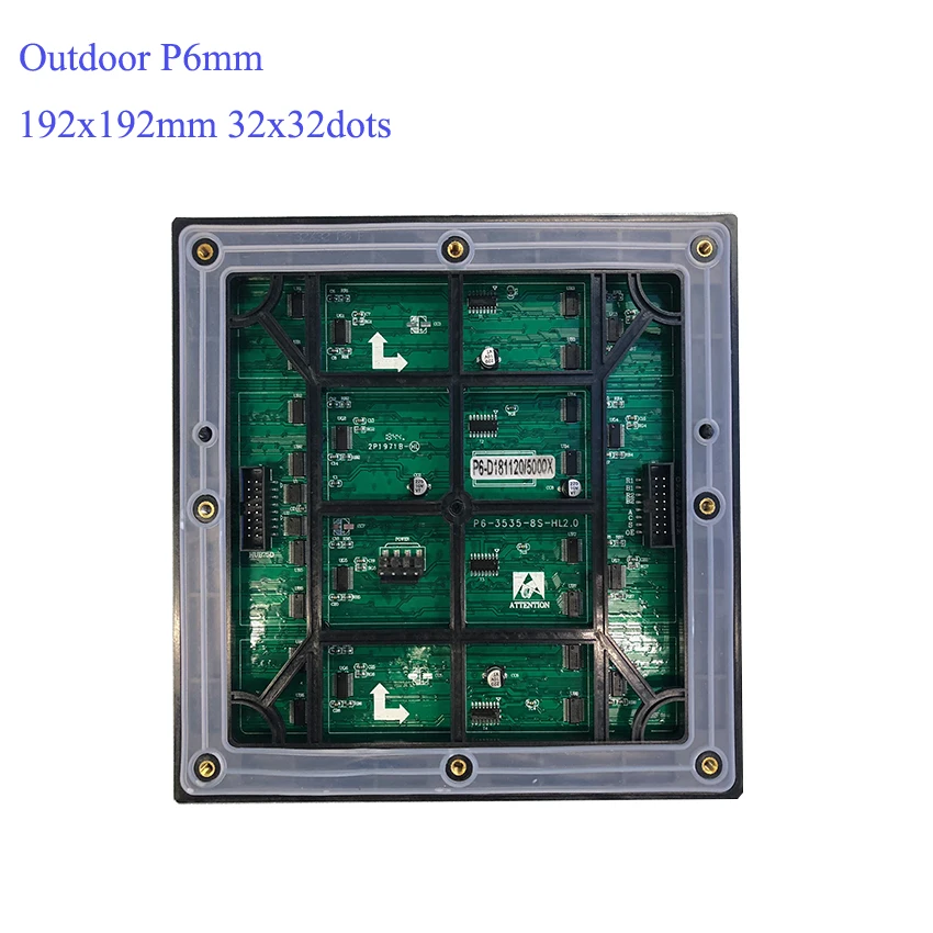 Открытый P6mm HD полноцветный 192x192 мм модуль 32x32dots, 1/8 сканирование рекламы электронный дисплей со светодиодной панелью модули открытый