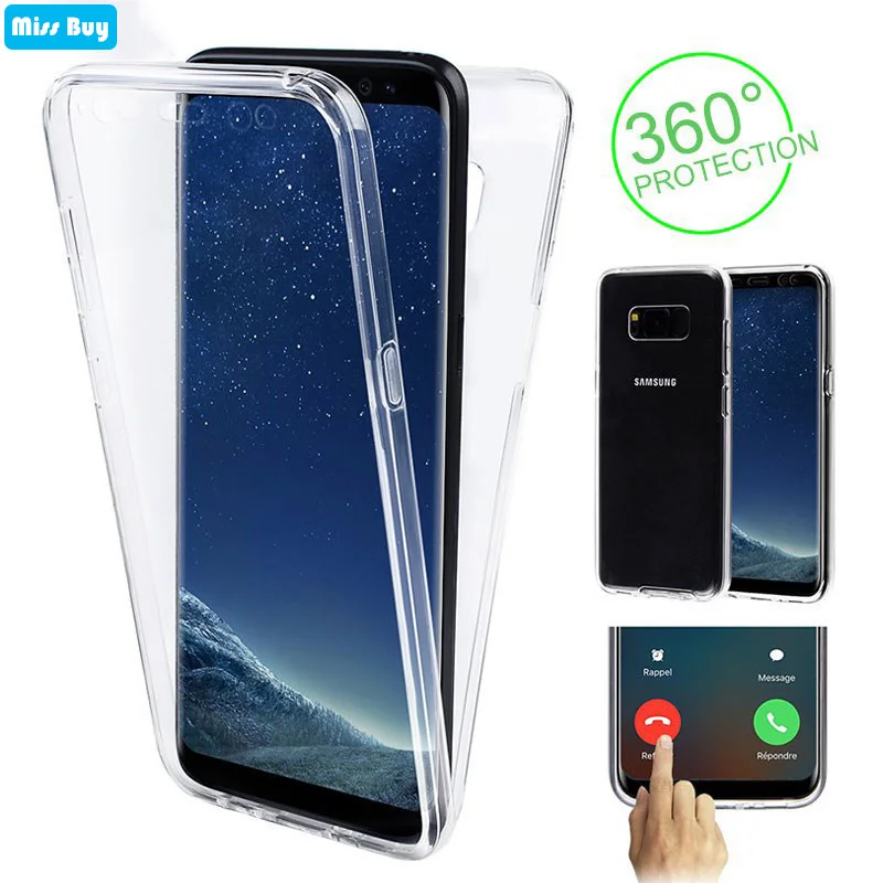 Чехол с полным покрытием 360 для Samsung Galaxy A7 2018 A750 J4 J6 Plus S10 Lite A6 A8 + два прозрачных