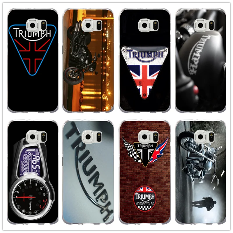 Soft TPU Silicon Phone Case Hot Triumph Motorcycle Logo Uk for Samsung Galaxy Note 2 3 4 5 8 S3 S4 S5 Mini S6 S7 S8 S9 Edge Plus | Мобильные