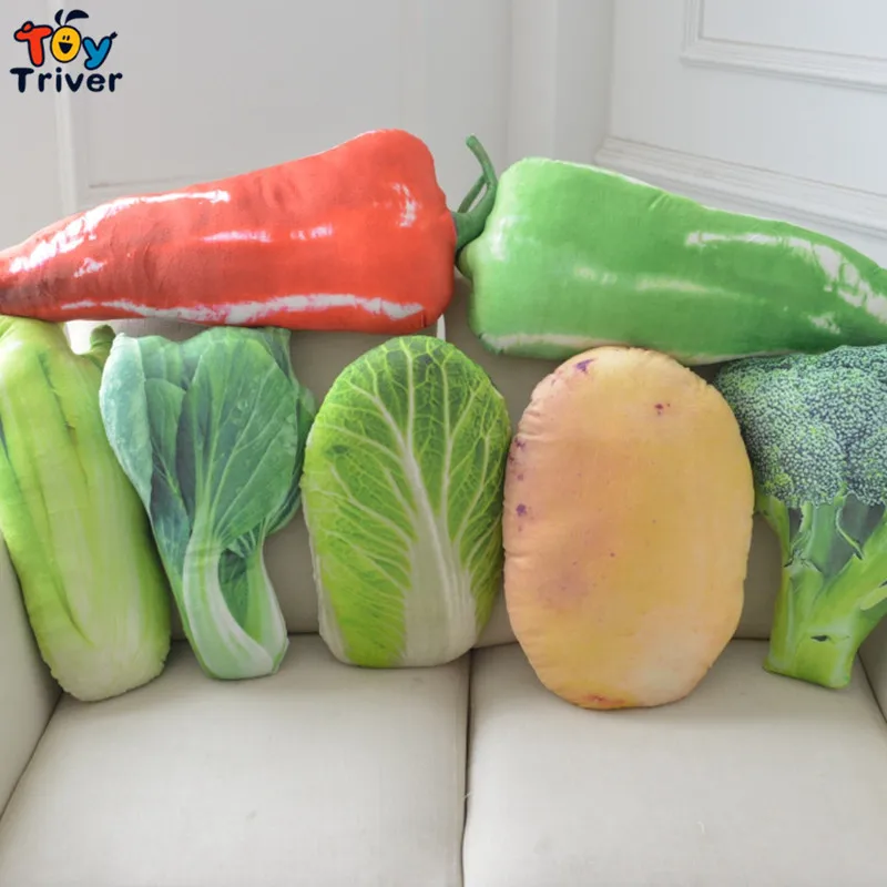 

3D имитация плюшевых овощей, игрушечная Подушка, набивная кукла, Детская домашняя игрушка для автомобиля, магазина, ресторана, Декор, день ро...