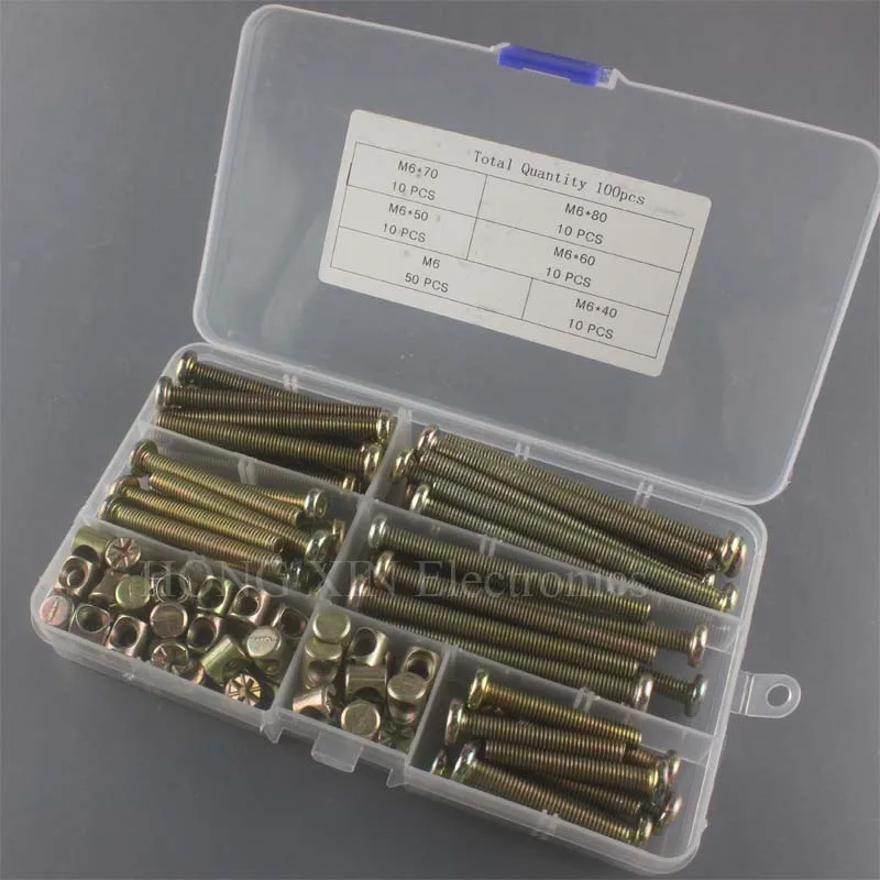 100 шт. быстрое M6x40/50/60/70/80 с шестигранным приводом | Мебель