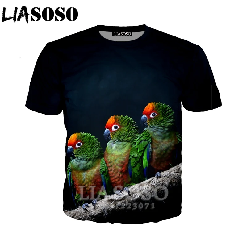 LIASOSO Летний Новый Модный Мужской Женский свитшот с 3D принтом животных попугая