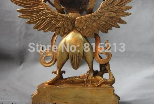 Bi0011834 Китайский буддизм медный бронзовая позолота Garuda статуя Будды peng bird | Дом и